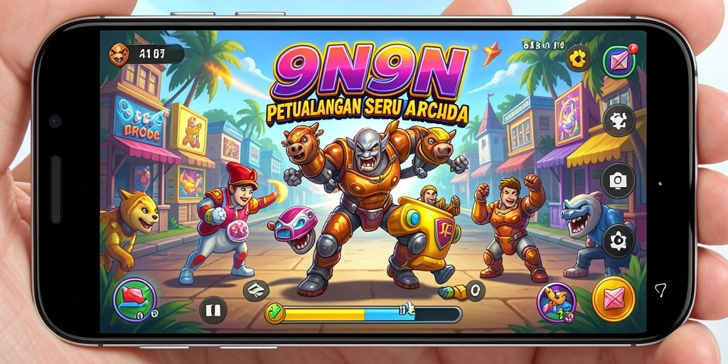 Screenshot gameplay 9N9N yang menampilkan keseruan permainan Arcade.