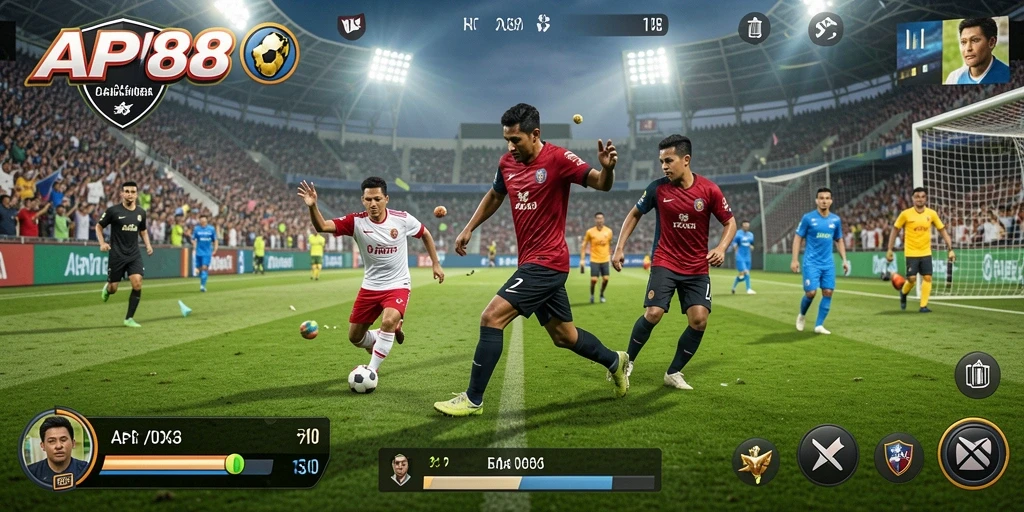 Screenshot utama API88 menampilkan intensitas gameplay olahraga yang mendebarkan.