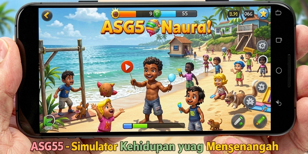Tampilan gameplay menarik dari ASG55 yang penuh warna.