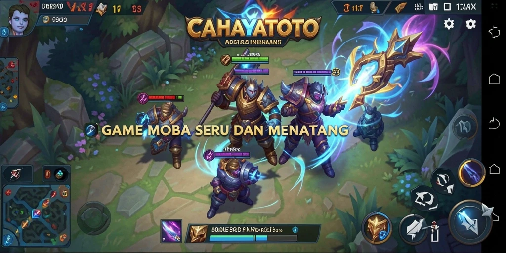 Screenshot gameplay seru dalam CAHAYATOTO, menunjukkan aksi pertarungan tim.