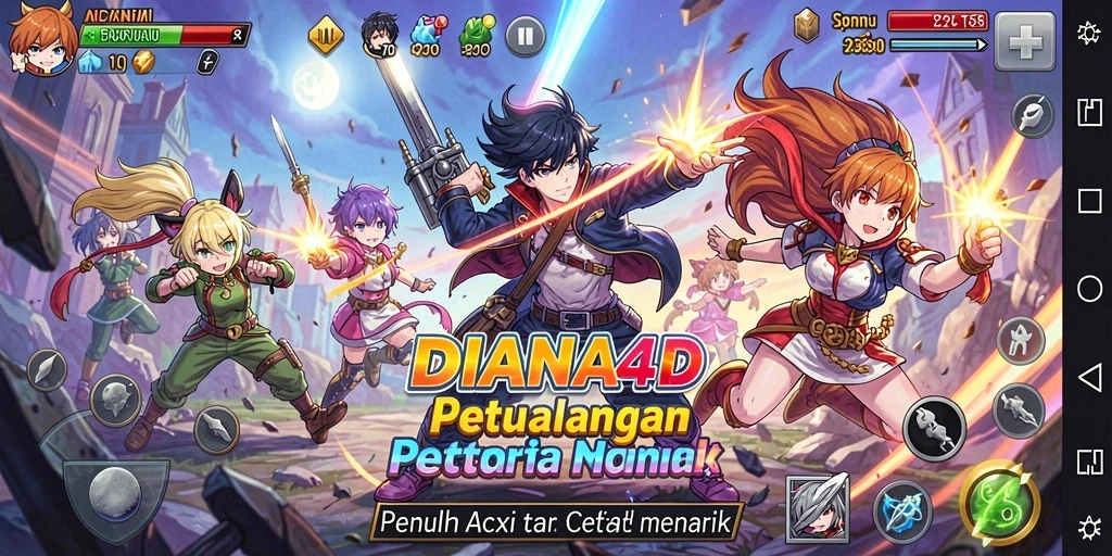 Gameplay DIANA4D menampilkan karakter anime dalam aksi seru dan menyenangkan.