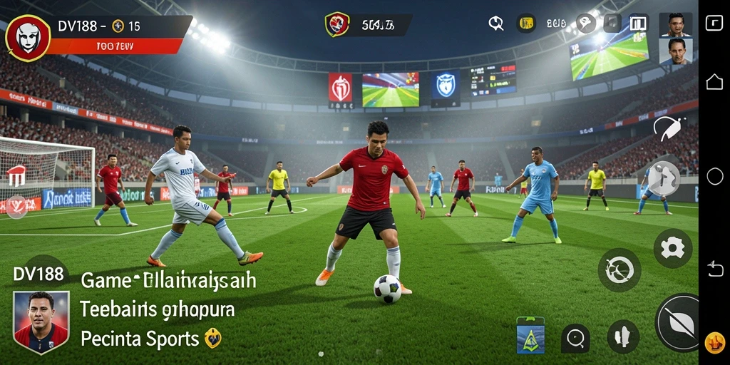 Screenshot gameplay DV188 yang menunjukkan aksi olahraga yang seru.
