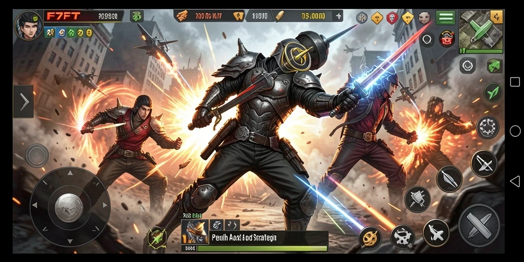 Tampilan gameplay <strong>F7F7</strong> menampilkan aksi pertarungan yang mendebarkan.