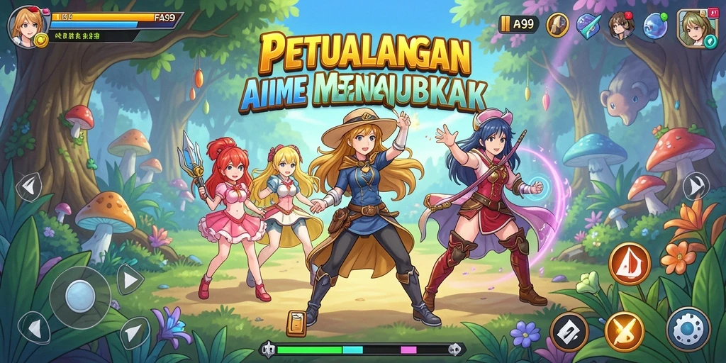 Tampilan gameplay FA99 dengan karakter anime yang menarik.