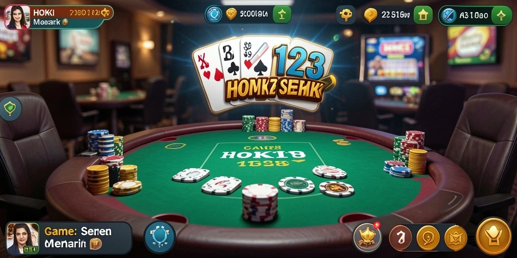 Screenshot HOKI123 menampilkan aksi seru permainan poker.