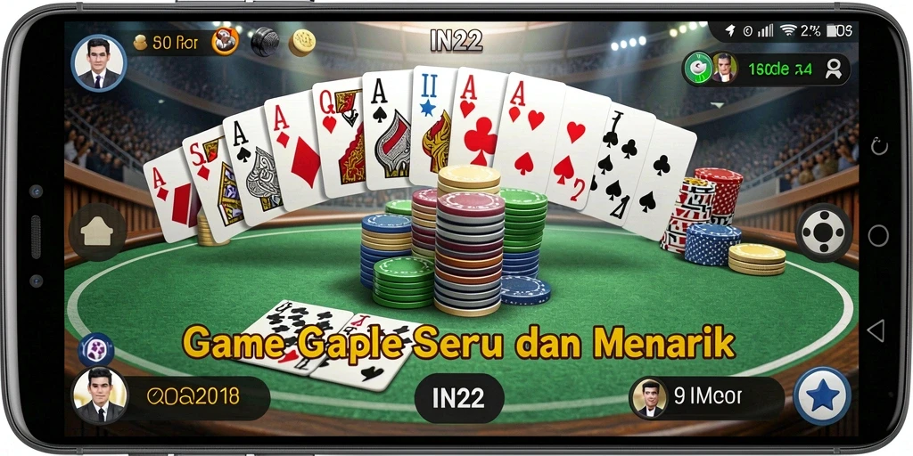 Tampilan gameplay seru saat bermain Gaple di IN22.