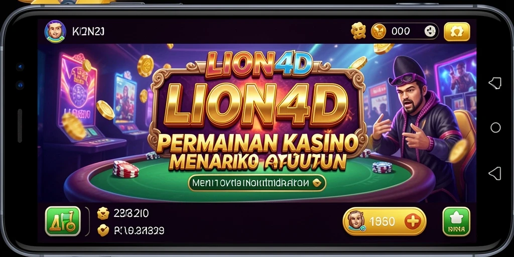 Tampilan menarik gameplay Kasino LION4D yang menggugah selera.