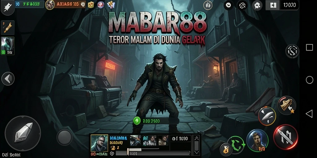 Screenshot menampilkan suasana menakutkan dalam MABAR88 saat menjelajahi ruangan gelap.
