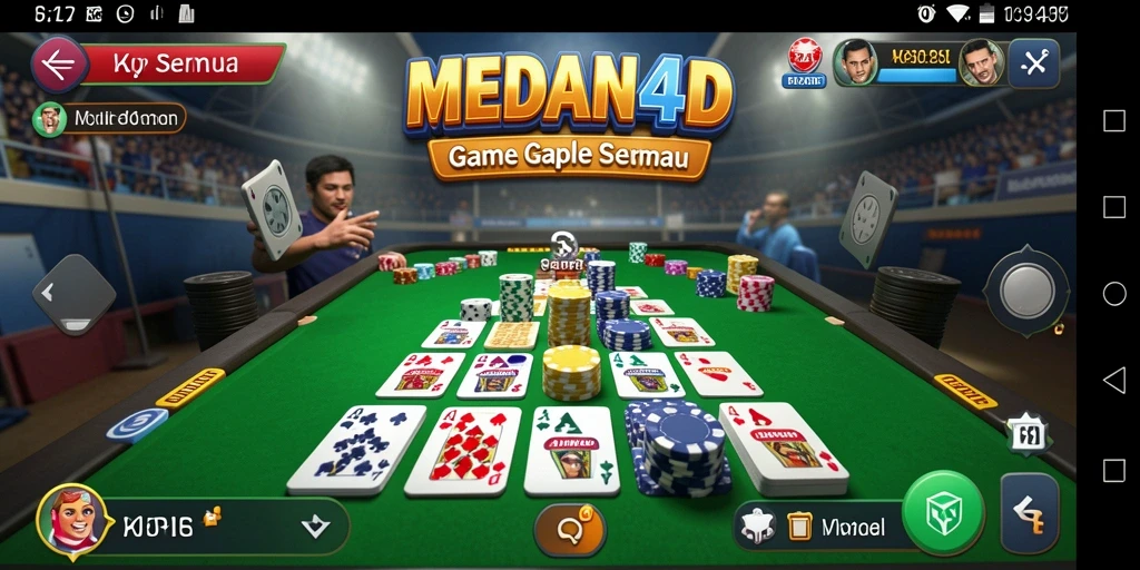 Tampilan seru dari gameplay Gaple di MEDAN4D.