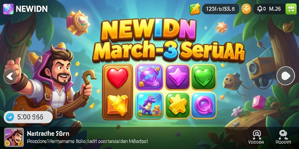 Tangkapan layar gameplay seru dari NEWIDN dalam permainan Match-3.