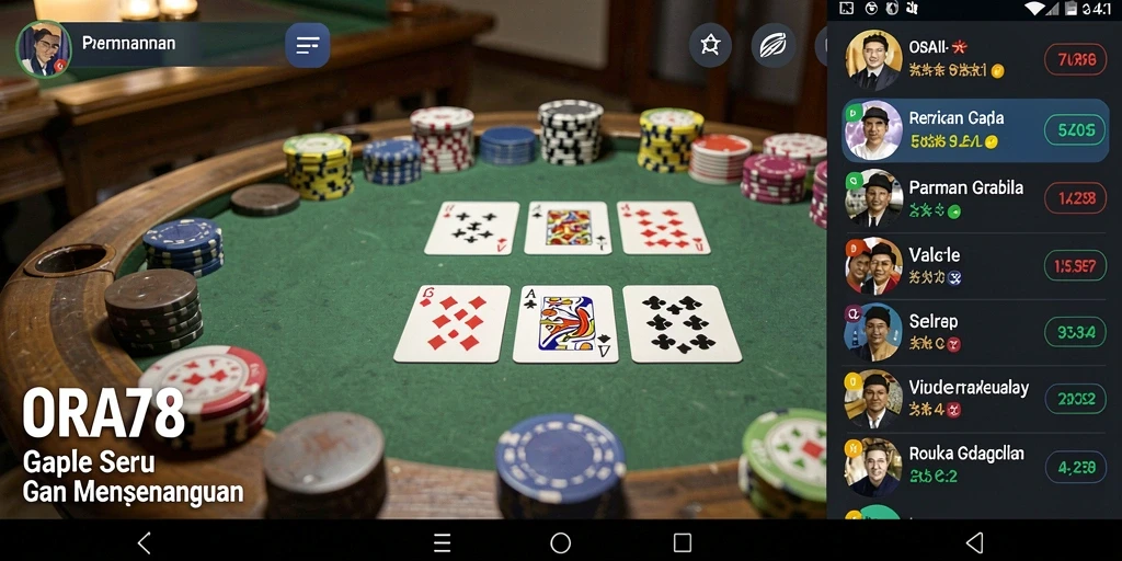 Screenshot gameplay <strong>ORA78</strong> yang menunjukkan suasana Gaple yang seru.