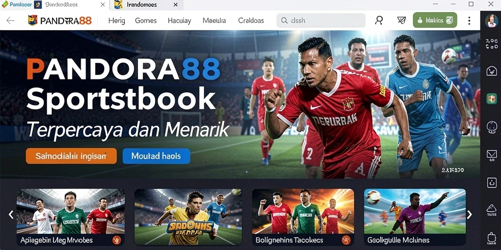 Tampilan layar utama PANDORA88 menampilkan fitur taruhan olahraga.