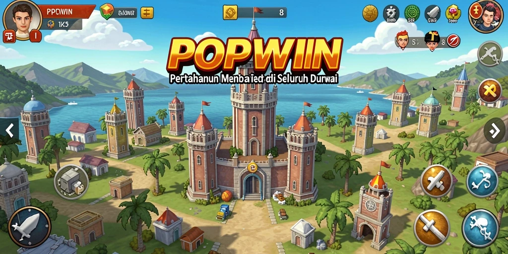 Tampilan permainan Tower Defense yang menakjubkan di POPWIN.