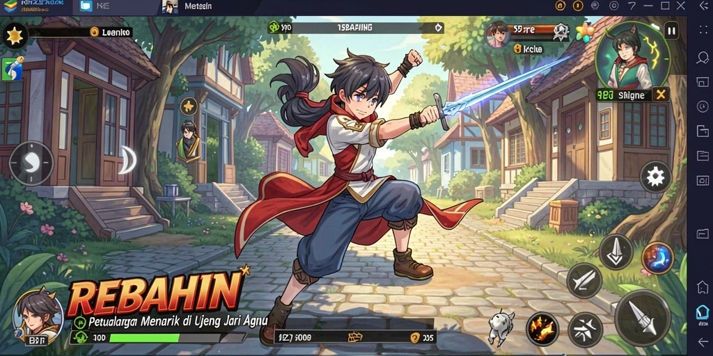 Gameplay seru dari REBAHIN dengan elemen Anime yang menarik.