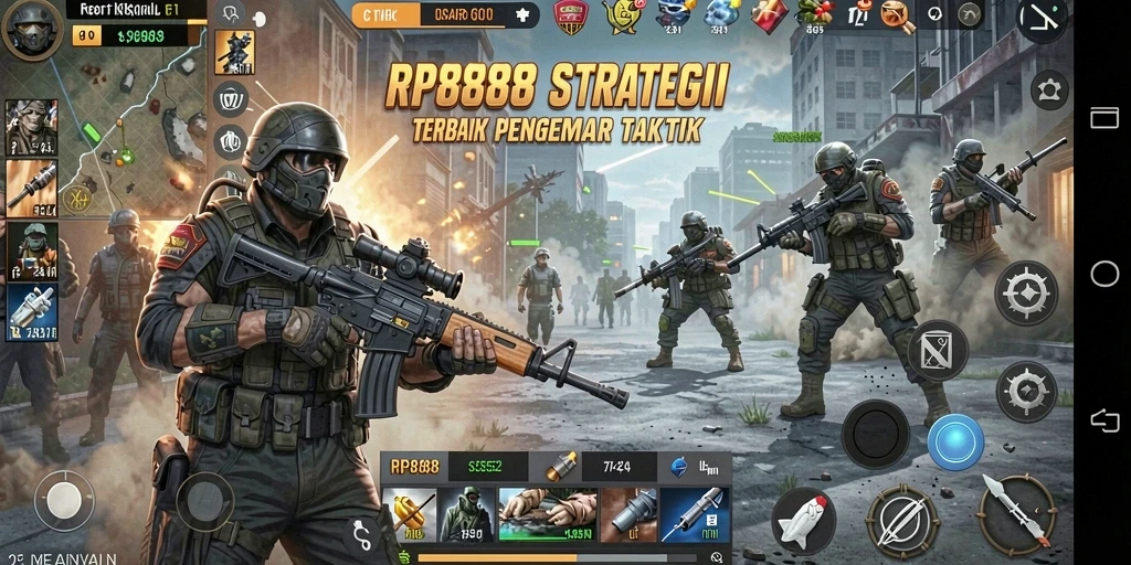 Tampilan screenshot RP888 menunjukkan gameplay strategi yang intens dan menegangkan.