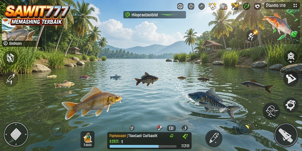 Screenshot SAWIT777 menampilkan gameplay seru memancing ikan.