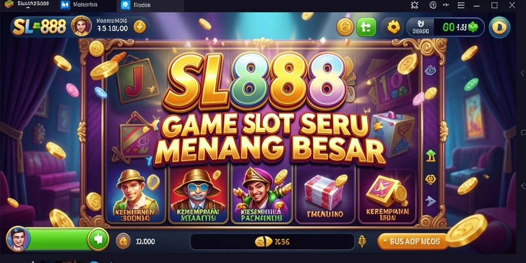 Gameplay menarik SL888 dengan grafik warna-warni dan simbol Slot.