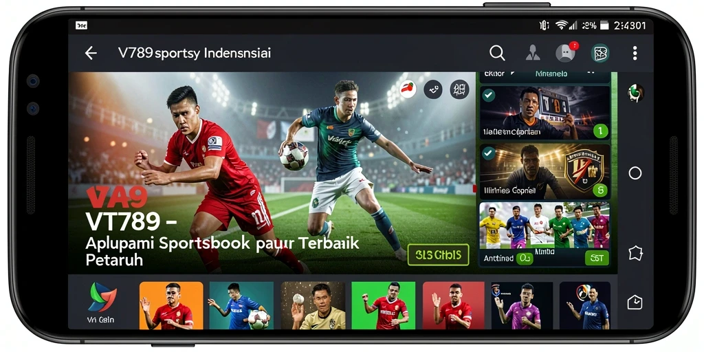 Screenshot utama VT789 menunjukkan antarmuka pengguna saat taruhan olahraga.