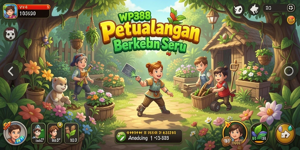 Gameplay WP888 yang menarik dengan berkebun dan merawat tanaman.